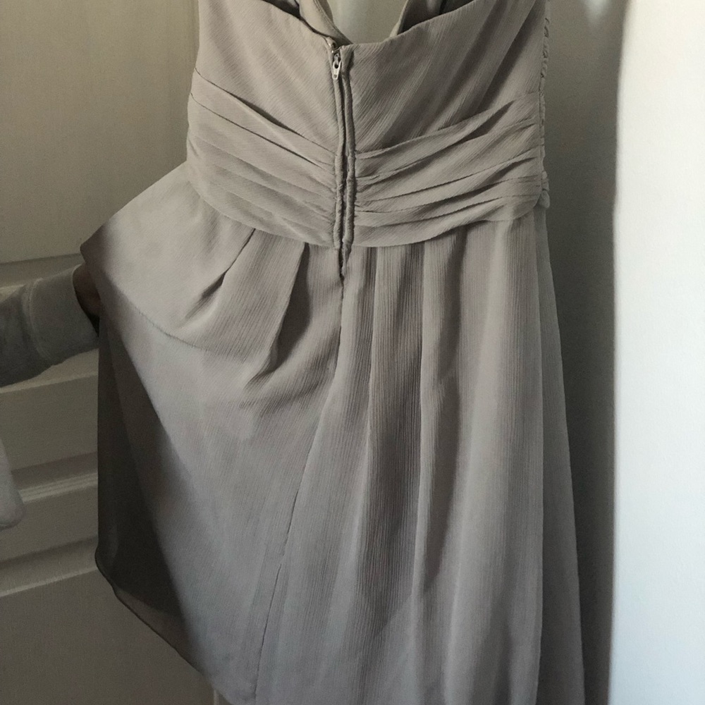 Light Gray Bridesmaid Dress (Size 4) Worn Once! - Picture 3 of 5